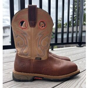 Irish Setter Women's Waterproof Leather Western Work Boots Round Toe Pull On 8B